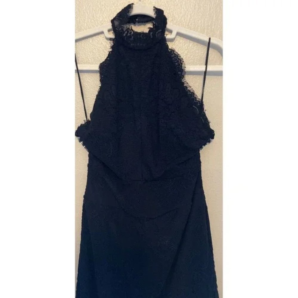 Intimately Free People Black Lace Halter Neck Bodycon Mini Dress Size SP